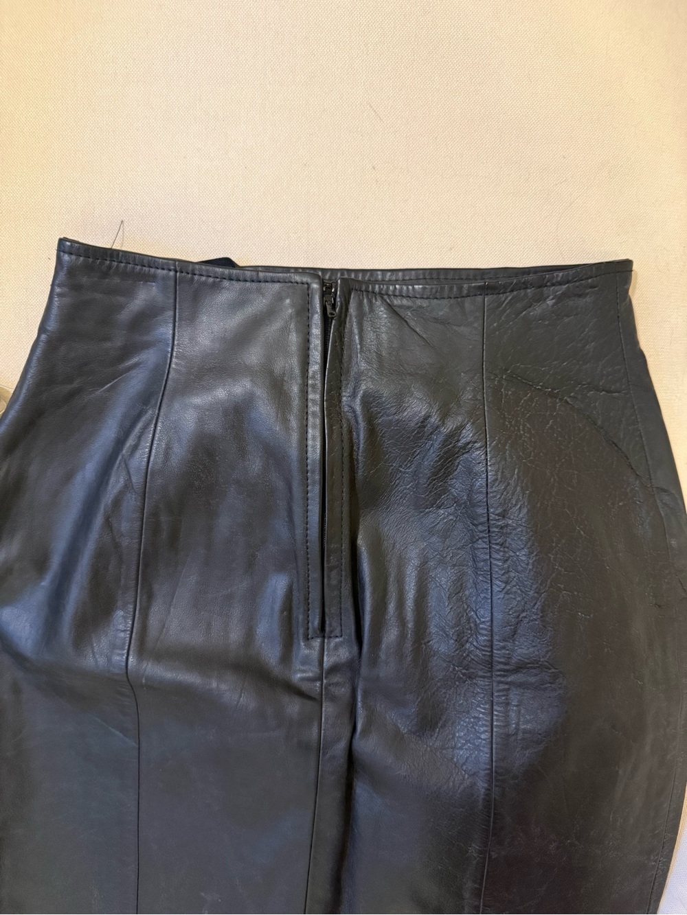 Classic Black Leather Pencil Skirt - Women's - Picture 2 of 6